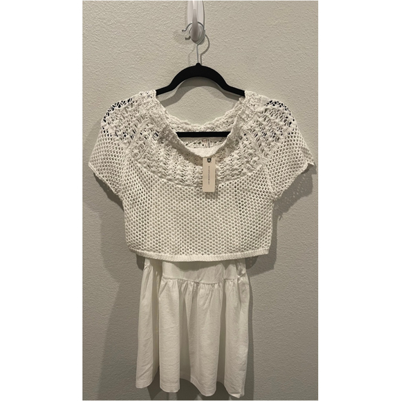 Anthropologie Dresses & Skirts - BY ANTHROPOLOGIE Antique White Knit Mini Dress